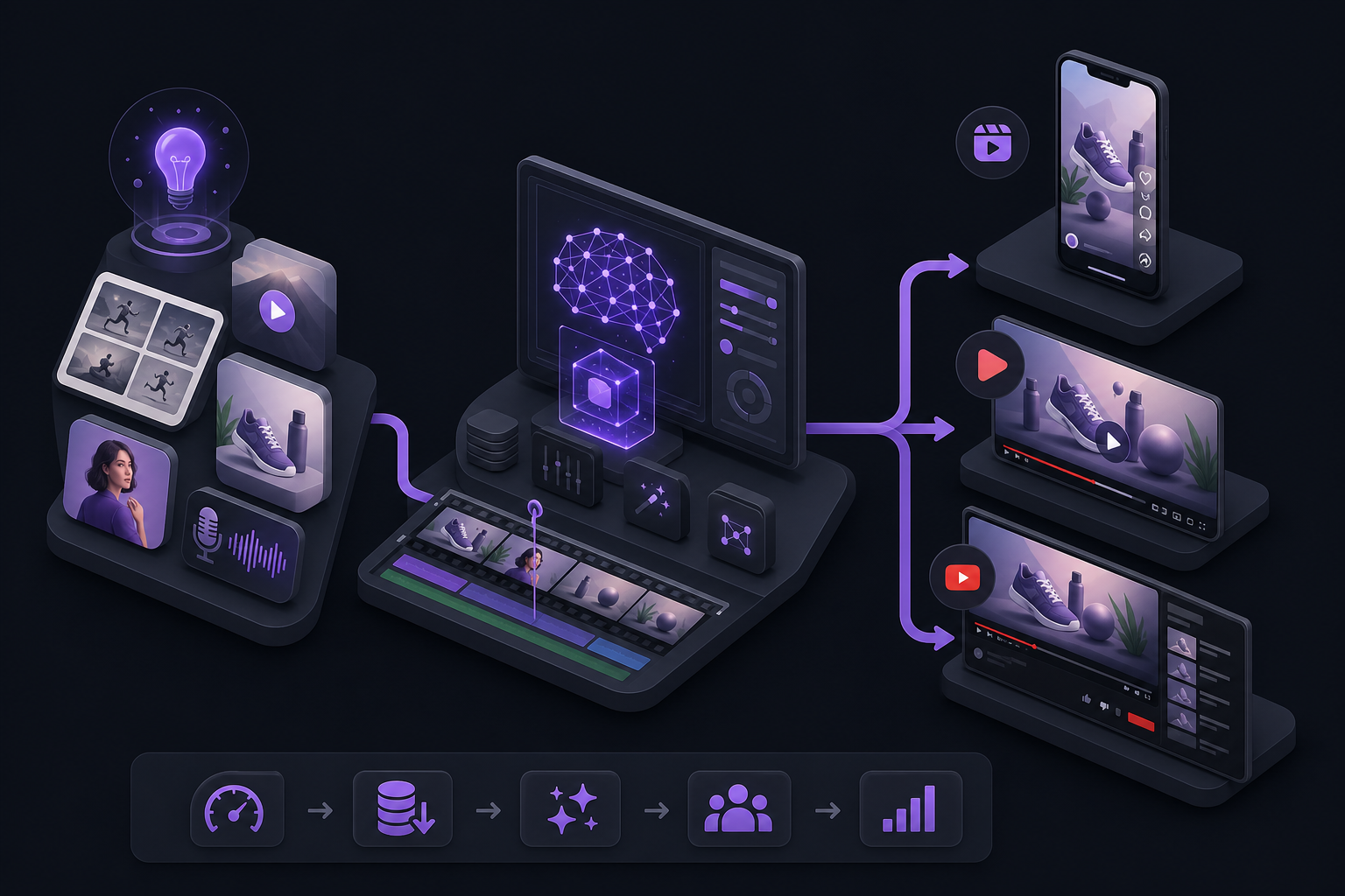 Comparison of AI video formats for commercials Reels and YouTube workflows