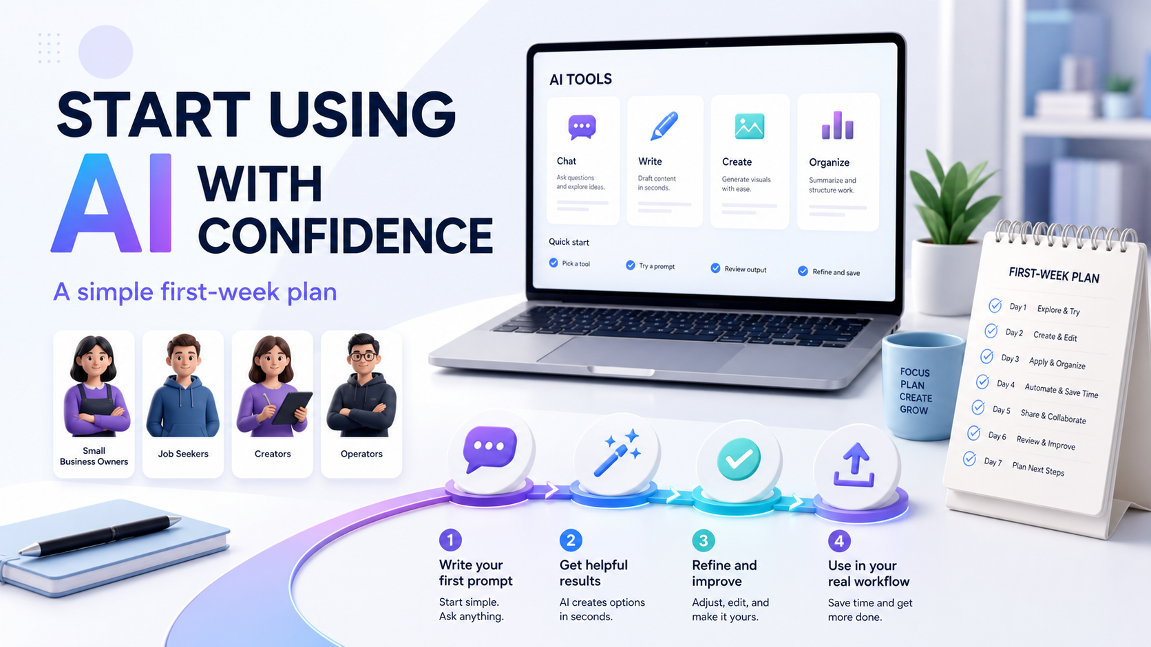 Start using AI with confidence beginner learning guide